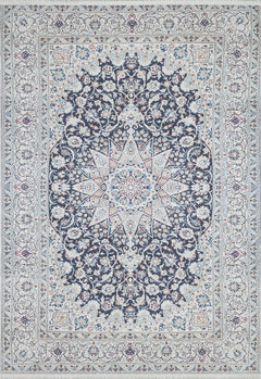 Digital Print Area Rug – Classic Grey Non Slip Washable Floor Carpet
