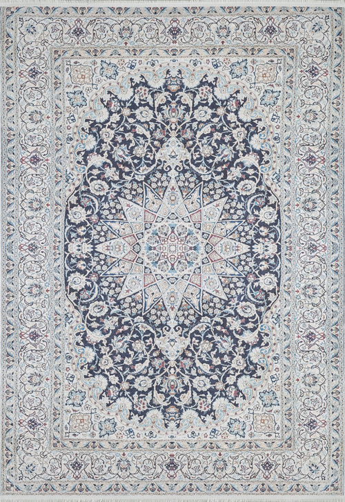 Digital Print Area Rug – Classic Grey Non Slip Washable Floor Carpet