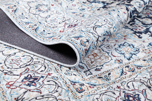 Digital Print Area Rug – Classic Grey Non Slip Washable Floor Carpet