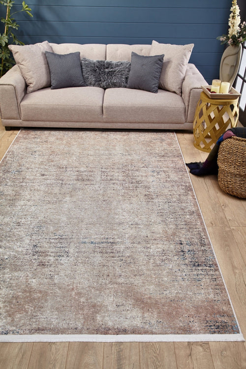 Modern Digital Area Rug - Brown Non Slip Antibacterial Carpet for Living Room