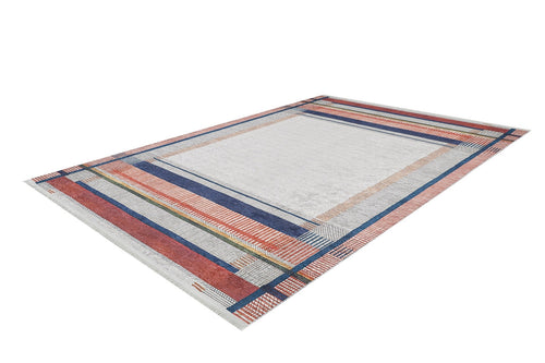 Beige Striped Area Rug - Non Slip Digital Print Rug | Antibacterial Carpet