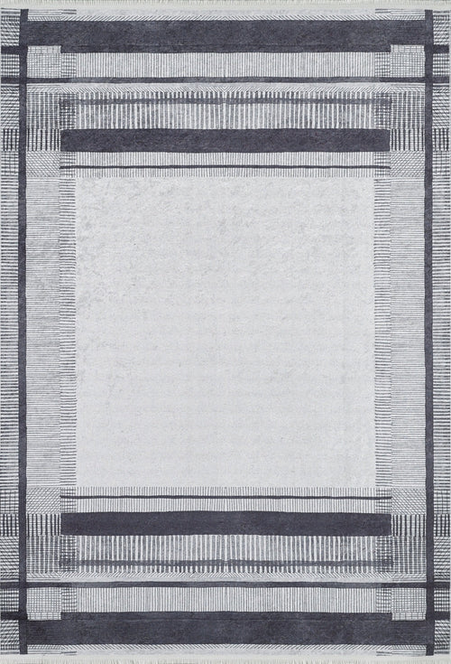 Modern Area Rug - Non Slip Grey Digital Print Antibacterial Carpet for Living Room