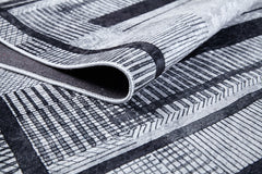 Modern Area Rug - Non Slip Grey Digital Print Antibacterial Carpet for Living Room