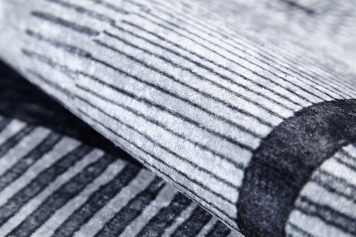 Modern Area Rug - Non Slip Grey Digital Print Antibacterial Carpet for Living Room