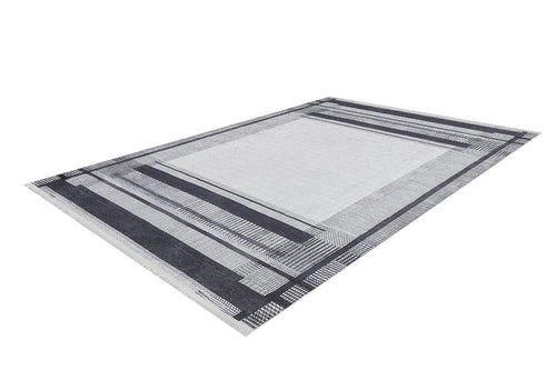 Modern Area Rug - Non Slip Grey Digital Print Antibacterial Carpet for Living Room