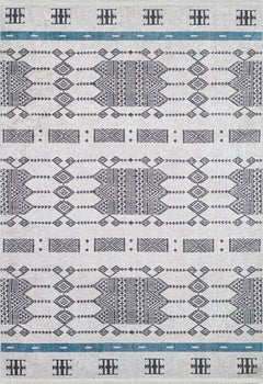 Grey Geometric Area Rug – Digital Print Rug | Non Slip, Antibacterial Carpet