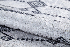 Grey Geometric Area Rug – Digital Print Rug | Non Slip, Antibacterial Carpet