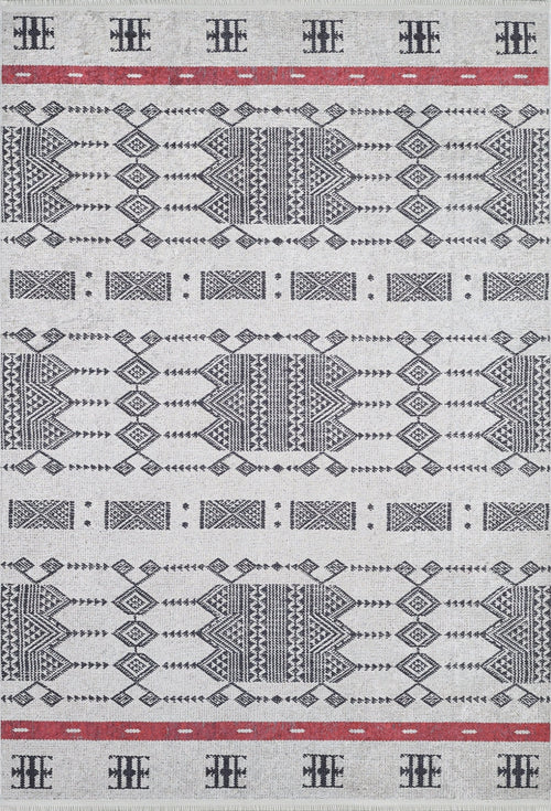 Escobedo Grey Geometric Digital Print Area Rug