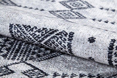 Escobedo Grey Geometric Digital Print Area Rug