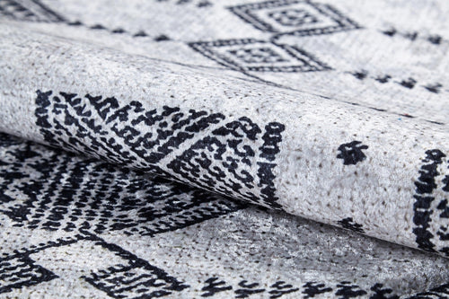 Escobedo Grey Geometric Digital Print Area Rug