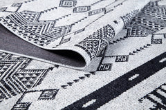 Grey Geometric Area Rug - Digital Print Rug with Non Slip, Antibacterial Design