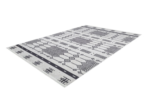 Grey Geometric Area Rug - Digital Print Rug with Non Slip, Antibacterial Design