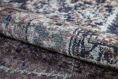 Patchwork Area Rug - Digital Print Brown Carpet With Antibacterial, Non Slip Design