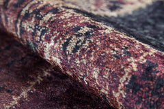 Bielawa Burgundy Patchwork Digital Print Area Rug