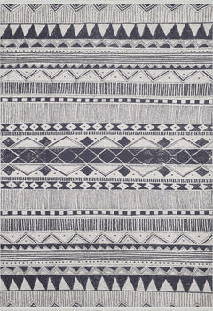 Biels Black Geometric Digital Print Area Rug