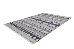 Biels Black Geometric Digital Print Area Rug