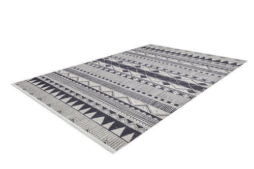 Biels Black Geometric Digital Print Area Rug