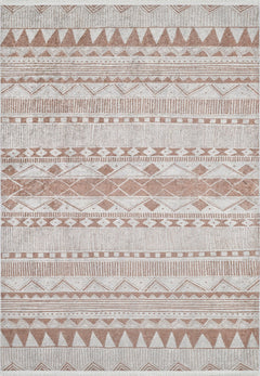Beige Geometric Area Rug - High Quality Digital Print Rug | Non Slip Carpet