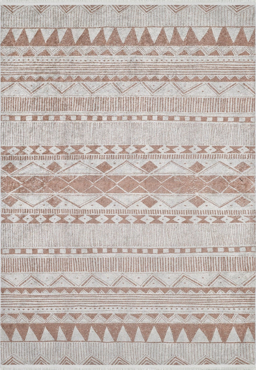 Beige Geometric Area Rug - High Quality Digital Print Rug | Non Slip Carpet