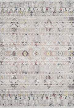 Beige Striped Area Rug – Digital Print Carpet, Non Slip & Washable Floor Covering