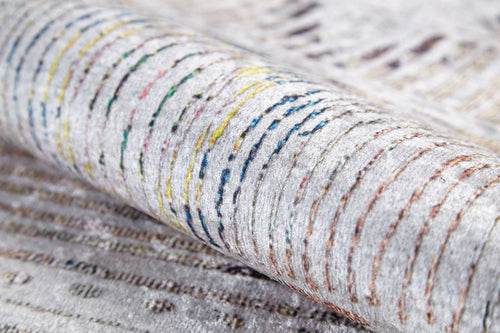 Beige Striped Area Rug – Digital Print Carpet, Non Slip & Washable Floor Covering