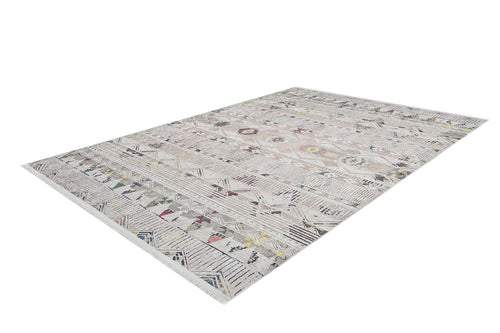 Beige Striped Area Rug – Digital Print Carpet, Non Slip & Washable Floor Covering