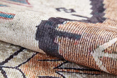 Cream Geometric Area Rug – Digital Print, Non Slip, Antibacterial Carpet