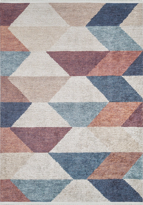 Taxila Blue Geometric Digital Print Area Rug