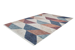 Taxila Blue Geometric Digital Print Area Rug