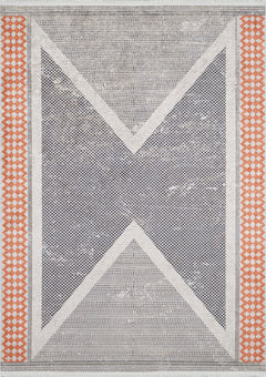 Modern Area Rug - Digital Print Orange Carpet | Non Slip, Antibacterial, Dust Free