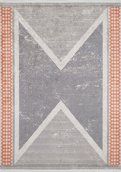 Modern Area Rug - Digital Print Orange Carpet | Non Slip, Antibacterial, Dust Free