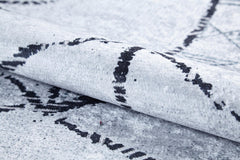 Grey Geometric Area Rug – Digital Print Rug | Non Slip, Antibacterial Carpet