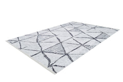 Grey Geometric Area Rug – Digital Print Rug | Non Slip, Antibacterial Carpet