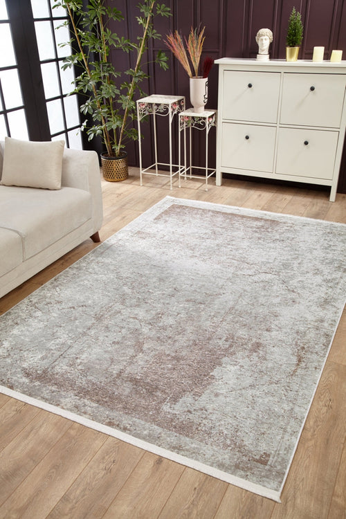 Modern Digital Print Rug – Grey Area Rug With Non Slip, Antibacterial Carpet