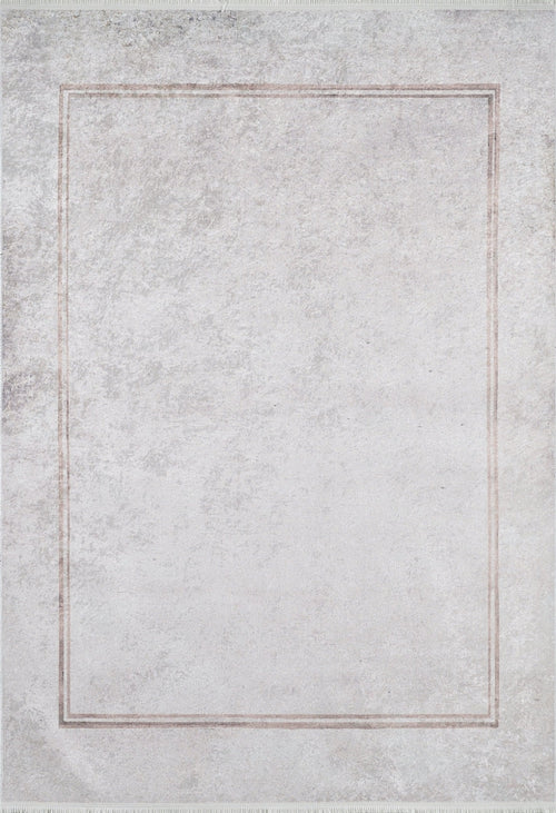 Cream Area Rug - Digital Print Frame Design Carpet | Non Slip, Antibacterial