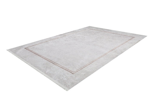 Cream Area Rug - Digital Print Frame Design Carpet | Non Slip, Antibacterial
