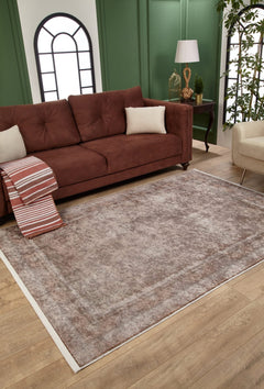 Bikaner Brown Frame Digital Print Area Rug