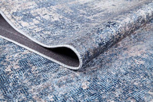 Modern Digital Area Rug – Blue Non Slip Antibacterial Floor Mat for Living Room