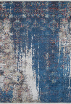 Modern Area Rug – Blue Digital Print Carpet | Non Slip, Antibacterial, Washable Floor Covering