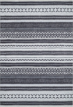 Grey Geometric Area Rug – Digital Print, Non Slip, Antibacterial Carpet for Living Room