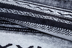 Grey Geometric Area Rug – Digital Print, Non Slip, Antibacterial Carpet for Living Room