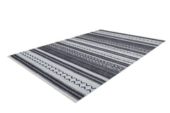 Grey Geometric Area Rug – Digital Print, Non Slip, Antibacterial Carpet for Living Room