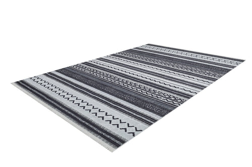 Grey Geometric Area Rug – Digital Print, Non Slip, Antibacterial Carpet for Living Room