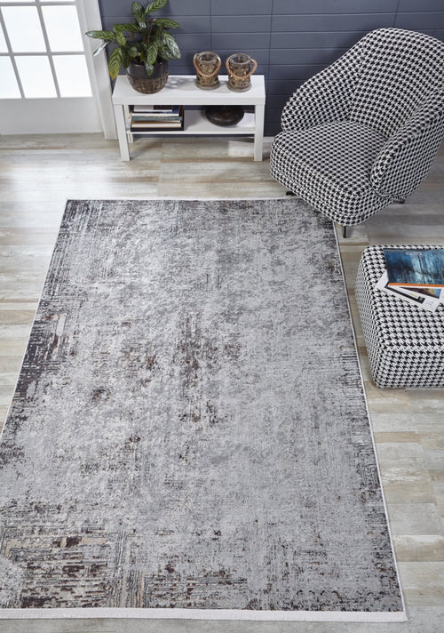 Modern Area Rug – Grey Digital Print Rug with Non Slip, Antibacterial Design