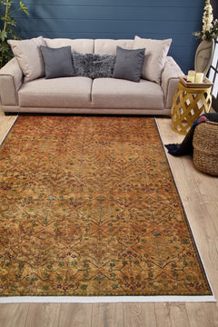 Modern Digital Area Rug – Brown Print Carpet, Non Slip & Antibacterial Mat