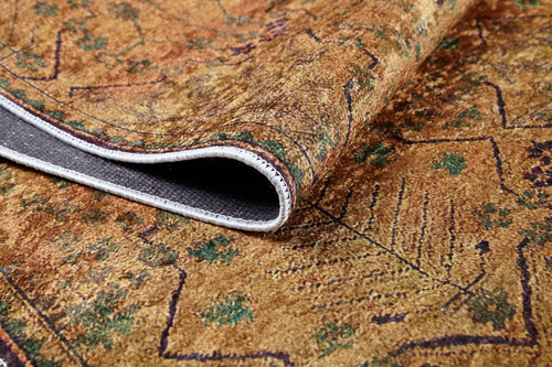 Modern Digital Area Rug – Brown Print Carpet, Non Slip & Antibacterial Mat