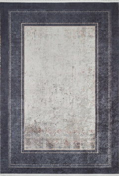 Black Frame Area Rug – Digital Print Rug | Non Slip, Antibacterial Carpet