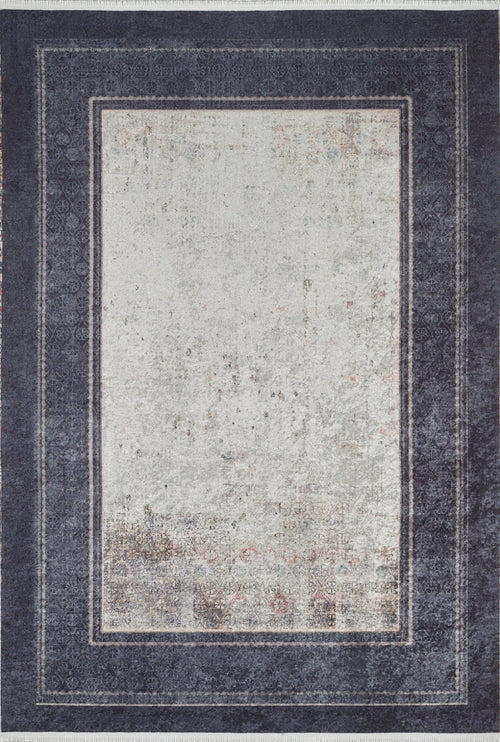 Black Frame Area Rug – Digital Print Rug | Non Slip, Antibacterial Carpet