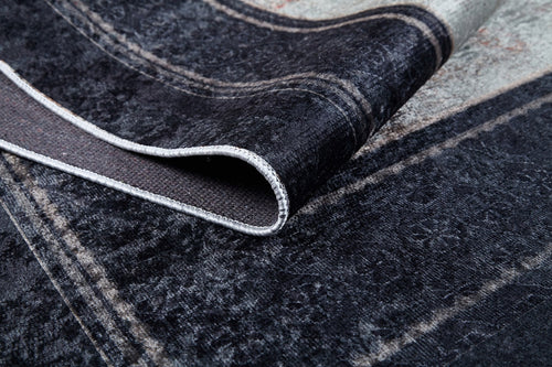 Black Frame Area Rug – Digital Print Rug | Non Slip, Antibacterial Carpet