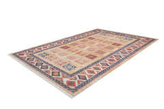 Orange Geometric Area Rug – Faridabad Digital Print, Antibacterial Non-Slip Carpet